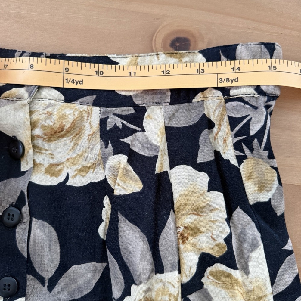 Vintage 90s Express Maxi Skirt Womens Medium Dark Floral *READ* Rayon Cottage - Picture 4 of 8